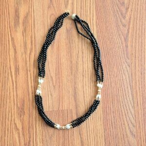 Elegant Black Beaded Necklace